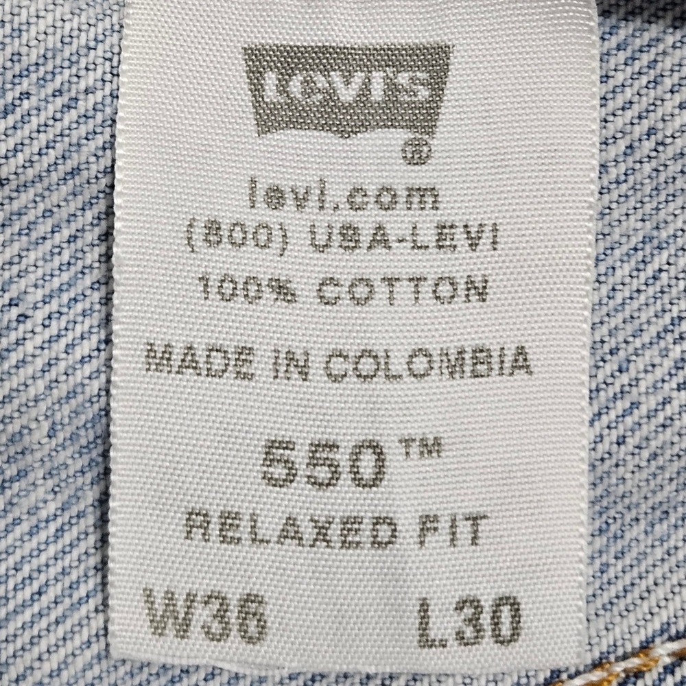 Levi's 550 Relaxed Fit Men 36x30 Light Blue Denim Tapered Leg Jeans Vintage Y2K - Picture 5 of 13